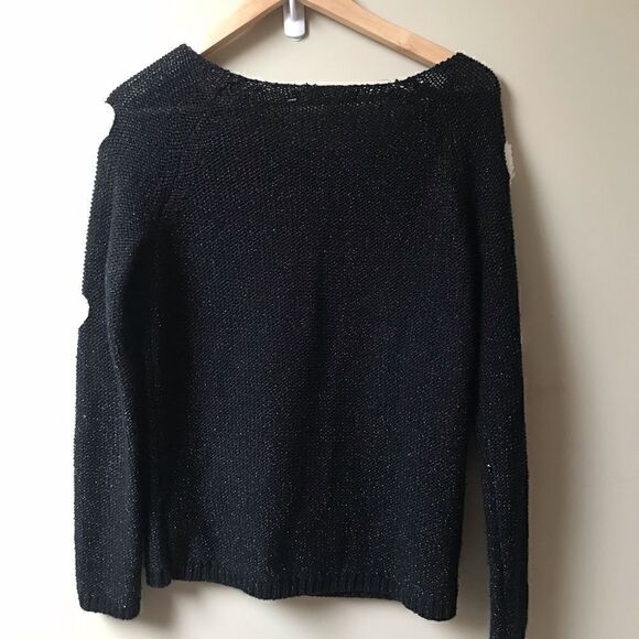 - Lauren Conrad black sweater with fuzzy hearts. Sm - Picture 3 of 4